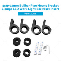 {{ 4x19-32mm 1. 2inch Bullbar Pipe Mount Bracket Clamps LED Work Light Bar3 set Insert }} - Buy Car Parts Online at {{ Kaka Auto Parts }}.