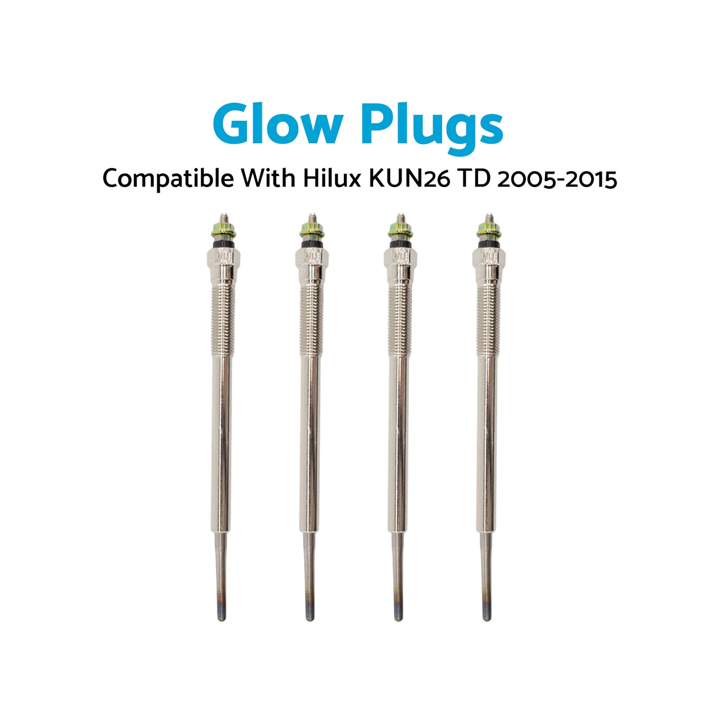 {{ 4Pcs Glow Plugs Suitable for Hilux KUN26 TD 1KD-FTV 3.0L 4cyl 2005-2015 }} - Buy Car Parts Online at {{ Kaka Auto Parts }}.