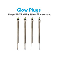 {{ 4Pcs Glow Plugs Suitable for Hilux KUN26 TD 1KD-FTV 3.0L 4cyl 2005-2015 }} - Buy Car Parts Online at {{ Kaka Auto Parts }}.