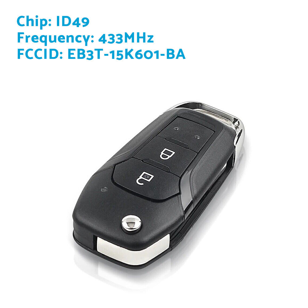 Complete Remote Flip Key Fob Suitable For Ford Ranger PX2 2015-2019
