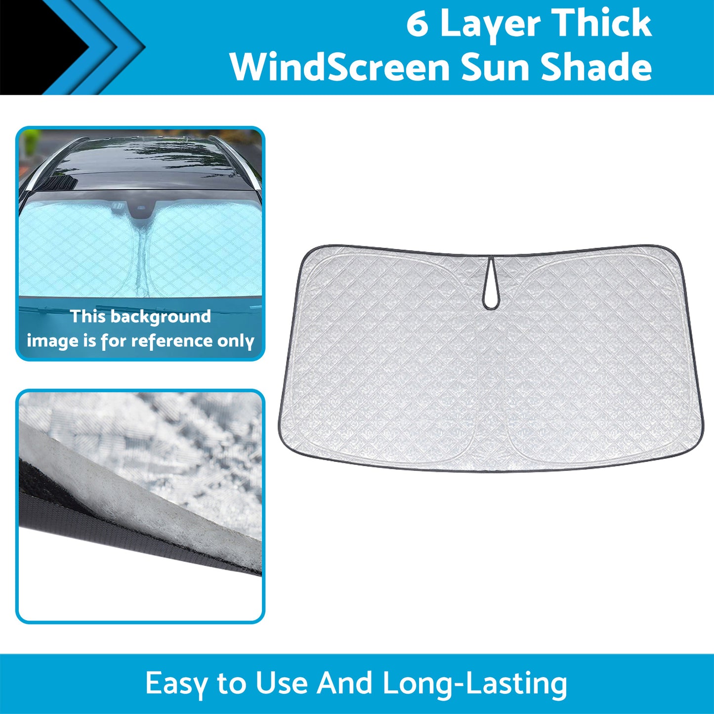 {{ 6 Layer WindScreen Sun Shade Suitable for Kia Carnival 2014-2024 UV Protection }} - Buy Car Parts Online at {{ Kaka Auto Parts }}.