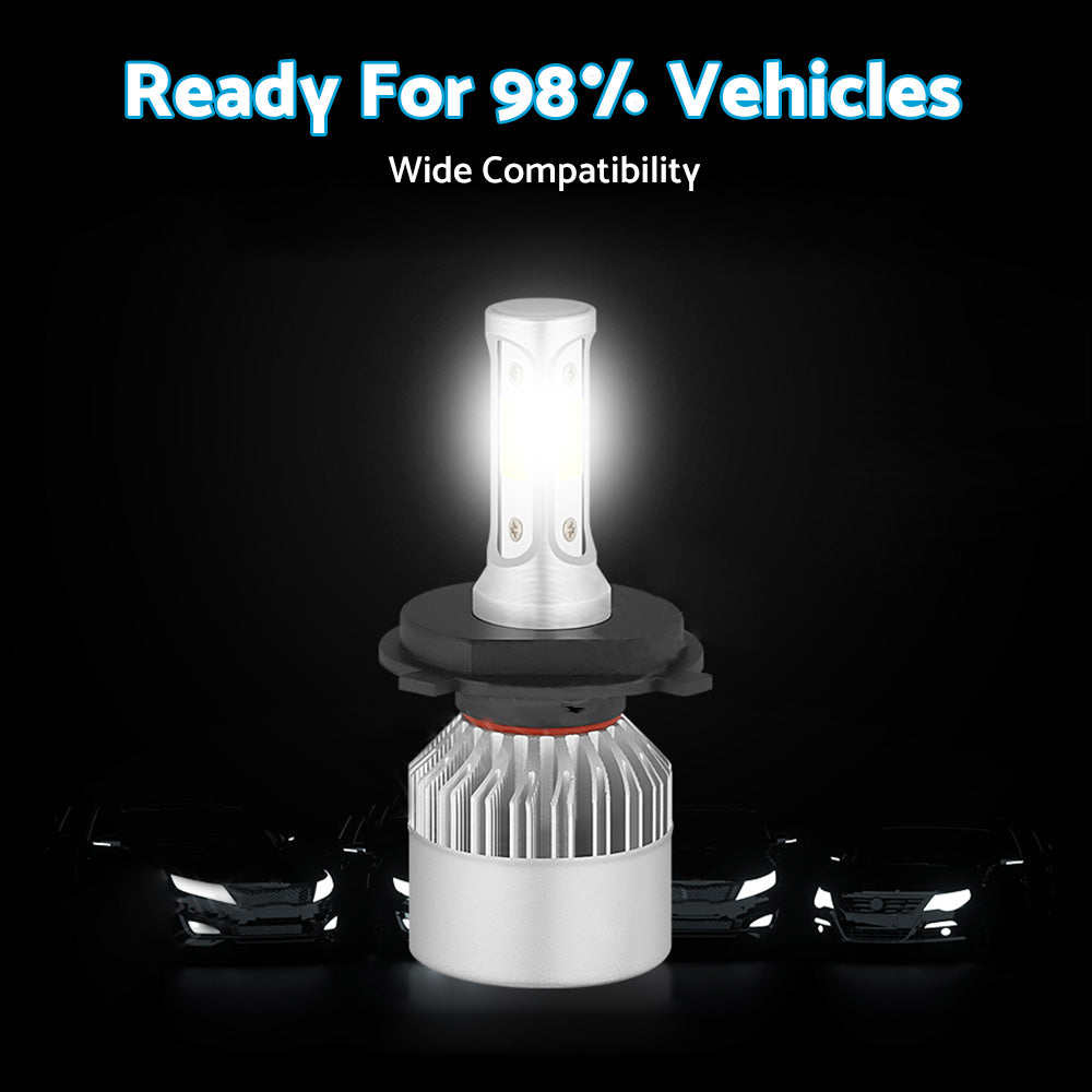 HB2 9003 H4 LED Headlight Globe Kit 2x Suitable For Hi/Low Beam 9000LM Brighter White