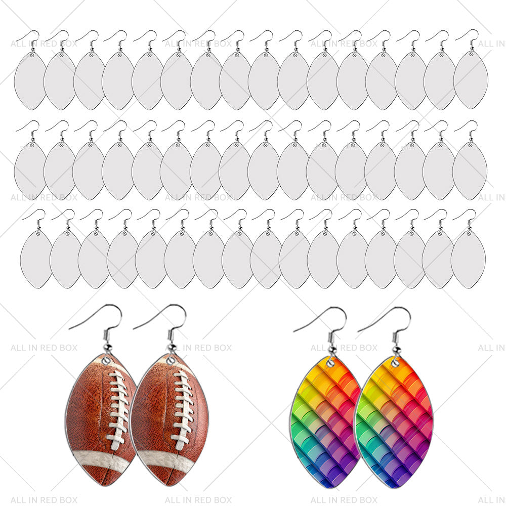 {{ 48PCS Sublimation Blank MDF Rugby Earring Double-Sided w  Hook and Jump Ring DIY }} - Buy Car Parts Online at {{ Kaka Auto Parts }}.