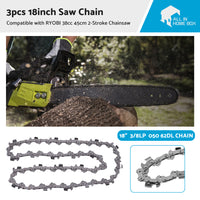 {{ 3PCS 18 inch  3 or 8LP 62DL Chainsaw Chain Suitable for RYOBI 38cc 45cm 2-Stroke RCS3845 }} - Buy Car Parts Online at {{ Kaka Auto Parts }}.