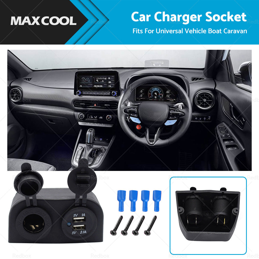 {{ 12V Dual USB Port Charger Socket Mount Panel Adapter Fits For Car Boat Caravan }} - Buy Car Parts Online at {{ Kaka Auto Parts }}.