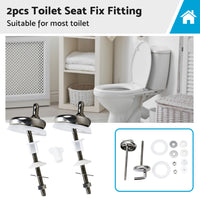{{ 2PCS Toilet Seat Fix Fitting Stainless Back To Wall Replace Quick Release Hinges }} - Buy Car Parts Online at {{ Kaka Auto Parts }}.