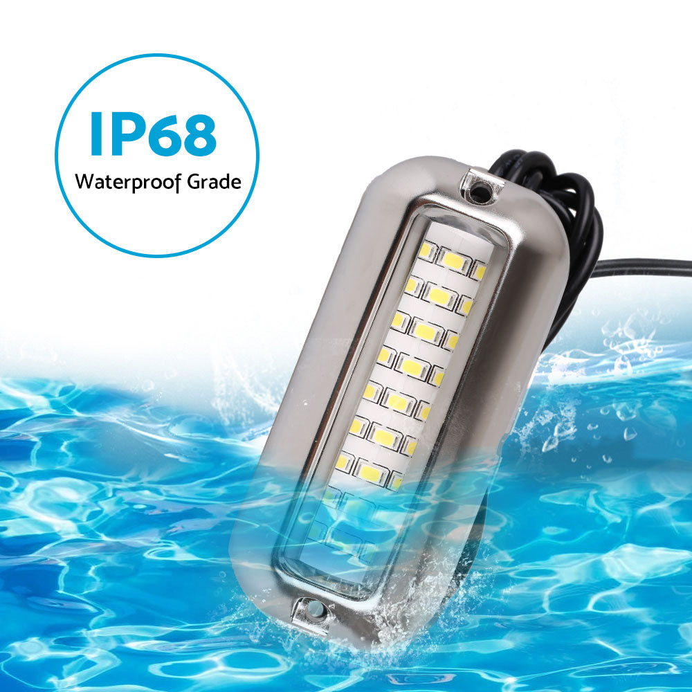 2x Blue 27LED Underwater Marine Transom Boat Light 316 Stainless Steel Pontoon