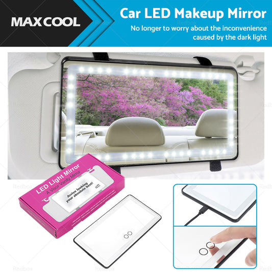 {{ Car Sun Visor Makeup Cosmetic Mirror Set with 3 Type 60 LED Light Black 26x13cm }} - Buy Car Parts Online at {{ Kaka Auto Parts }}.
