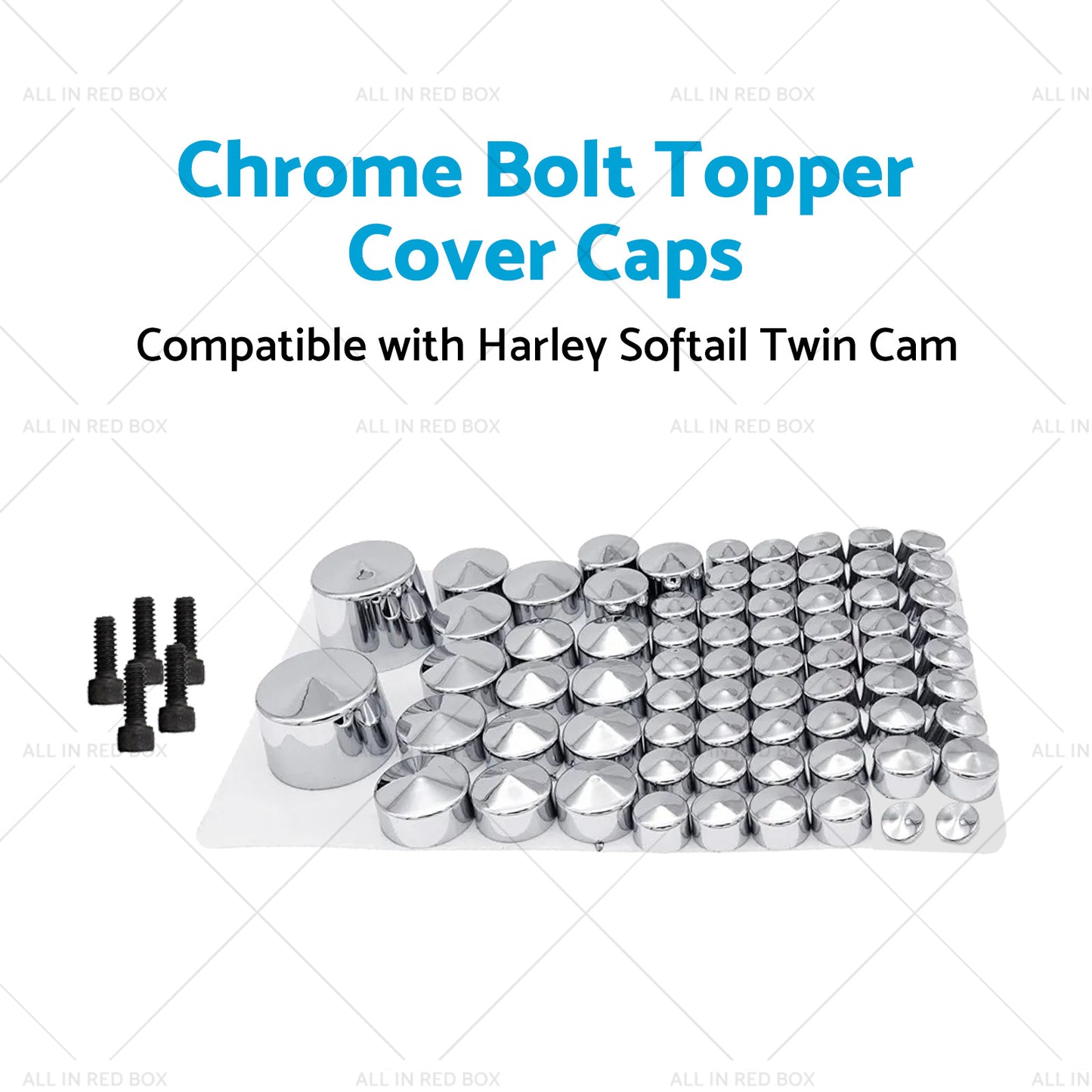 {{ Chrome Bolt Topper Cover Caps Suitable for Harley Twin Cam Softail 07-13 }} - Buy Car Parts Online at {{ Kaka Auto Parts }}.