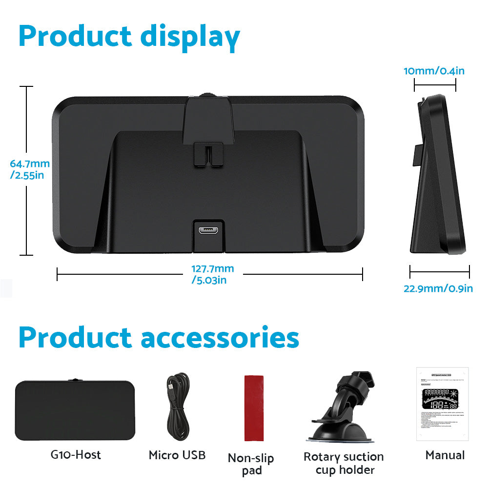 Digital Speedometer GPS HUD Head Up Display Universal Car MPH Overspeed Alarm