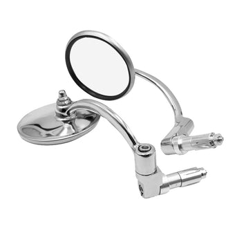 compare product Chrome Round Rearview Bar End Mirror Suitable For Motorcycle / Chopper / Racer