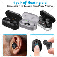 {{ 1 pair of digital rechargeable hearing aids, voice amplifier – Silver + Black, in-ear sound amplifiers }} - Buy Car Parts Online at {{ Kaka Auto Parts }}.