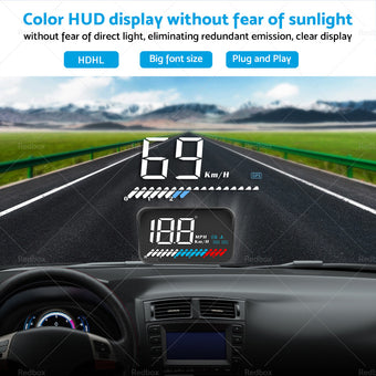 compare product Head Up Display Car Universal OBD GPS Dual System 3. 5inch HUD Speed Alarm Voltage