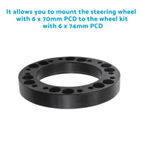 Black Steering Wheel Hub Adapter Spacer Suitable For MOMO to NARDI Quick Release