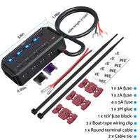 12V 20A Fuse Relay Box Kit With LED Indicator 4-Way Circuit 70cm Wiring Harness