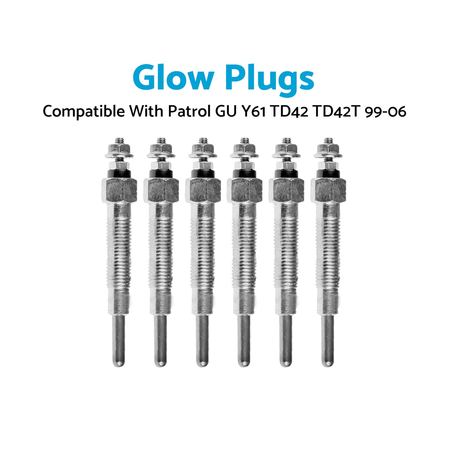 {{ Glow Plug X6 Suitable for Nissan Patrol GU Y61 TD42 TD42T 4.2L 99-06 11065-G2400 }} - Buy Car Parts Online at {{ Kaka Auto Parts }}.
