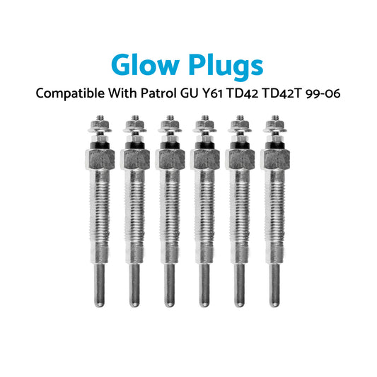Glow Plug X6 Suitable for Nissan Patrol GU Y61 TD42 TD42T 4.2L 99-06 11065-G2400