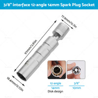 {{ 14/16 MM Thin Wall Magnetic Swivel Spark Plug Socket 12Point Removal Tools }} - Buy Car Parts Online at {{ Kaka Auto Parts }}.