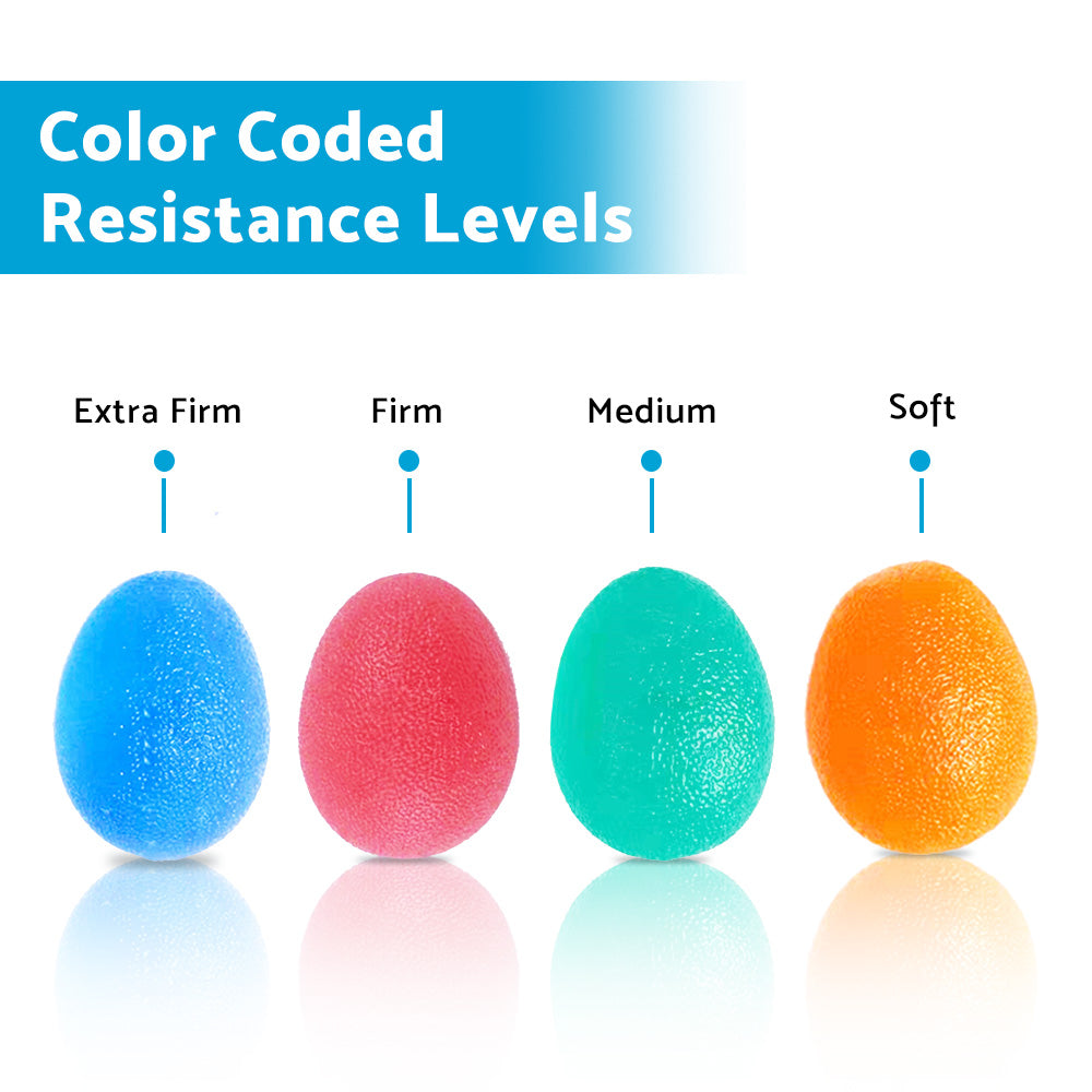 4PCS Hand Therapy Stress Relief Exercise Balls Hand Grip Strengthener Fing