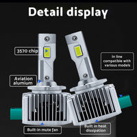 Pair of 6000K For Replace HID Xenon D1S LED Headlight Bulbs Conversion 90W 2pcs