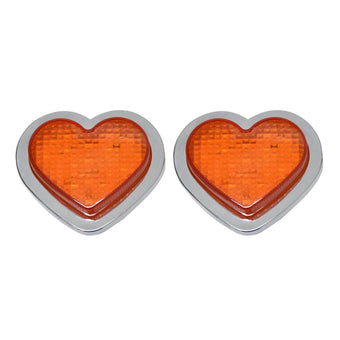compare product Heart Pair 12V LED Side Marker Indicators Clear Flash Amber