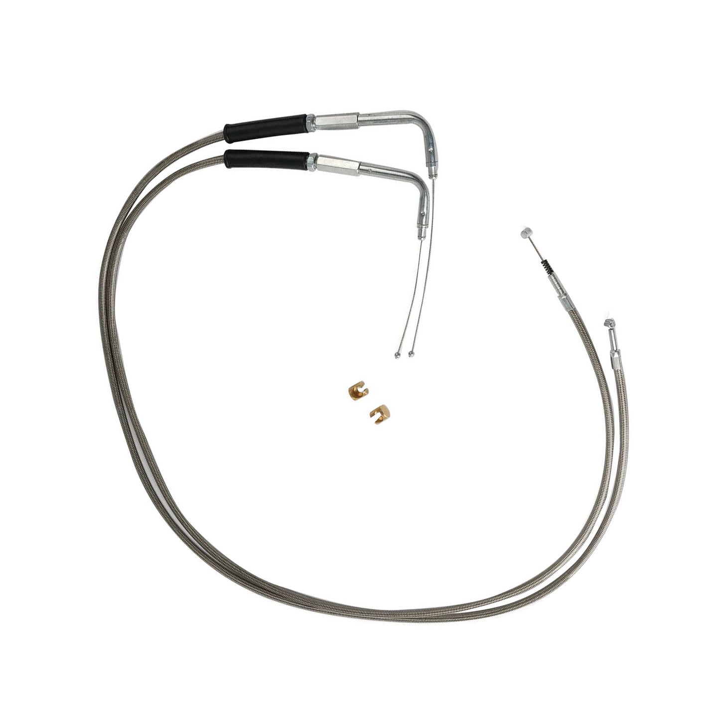Throttle and Idle Cable Set 56-1/2 Stainless Steel Suitable For Harley-Davidson