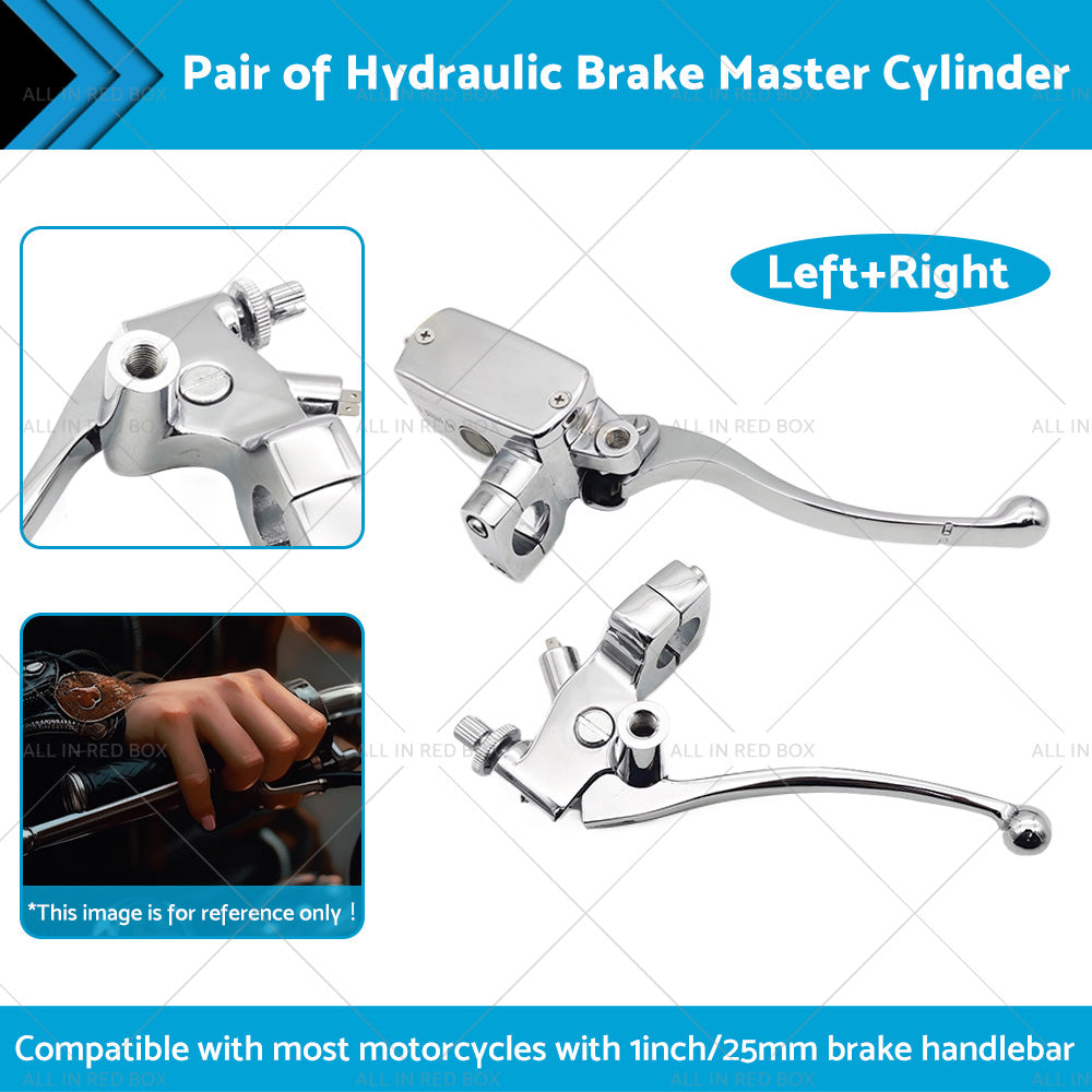 {{ 1inch Chrome Motorcycle Handlebar Hydraulic Brake Master Cylinder  and  Clutch Lever }} - Buy Car Parts Online at {{ Kaka Auto Parts }}.