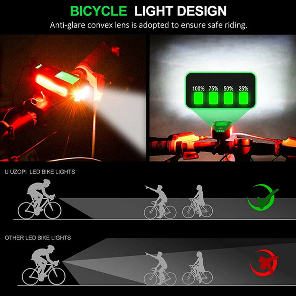 {{ USB Rechargeable LED Bicycle Headlight w/Horn Speedometer Bike Front Head Light }} - Buy Car Parts Online at {{ Kaka Auto Parts }}.