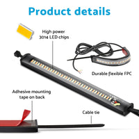 2x LED Universal Motorcycle Fork Turn Signal Indicator Blinker Amber Light Strip Suitable For Motorcycle