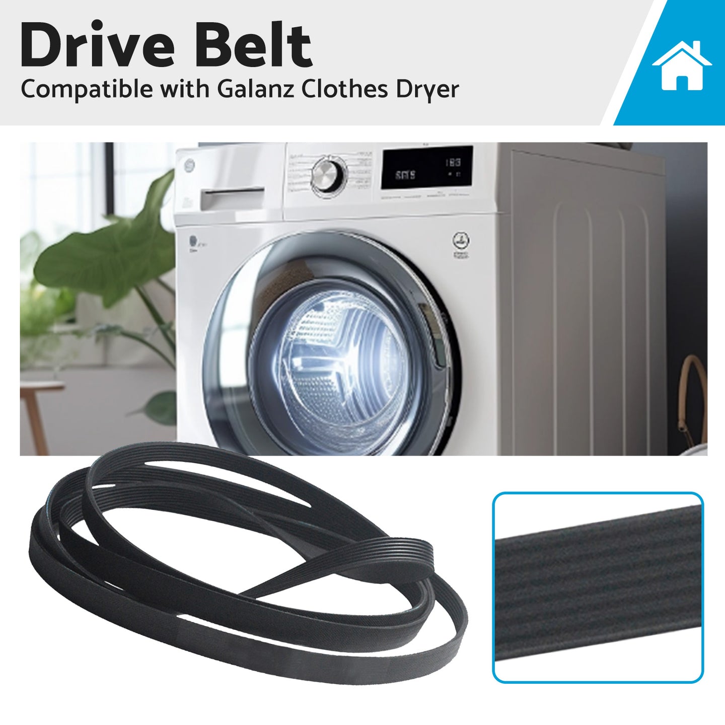 {{ Drive Belt 7PH1915 Suitable for Galanz Clothes Dryer Rubber }} - Buy Car Parts Online at {{ Kaka Auto Parts }}.