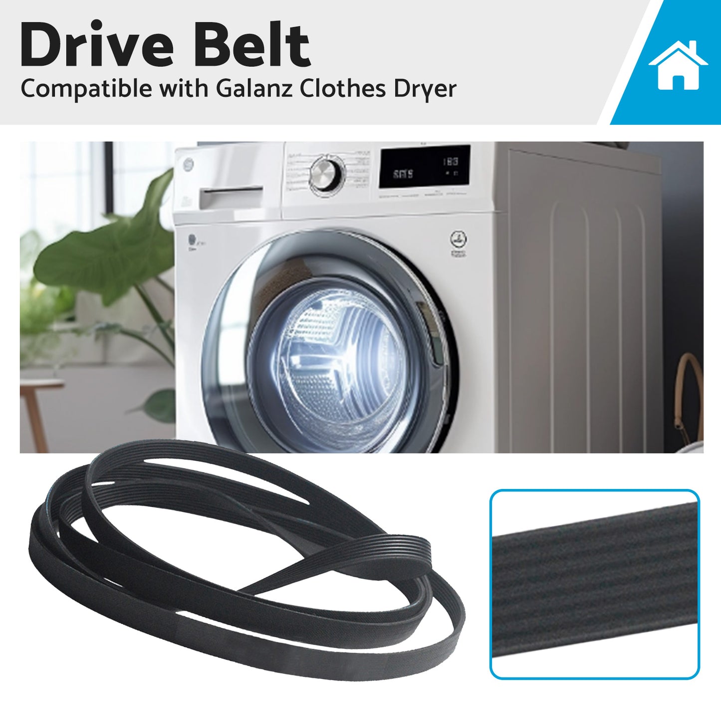 {{ Drive Belt 7PH1915 Suitable for Galanz Clothes Dryer Rubber }} - Buy Car Parts Online at {{ Kaka Auto Parts }}.