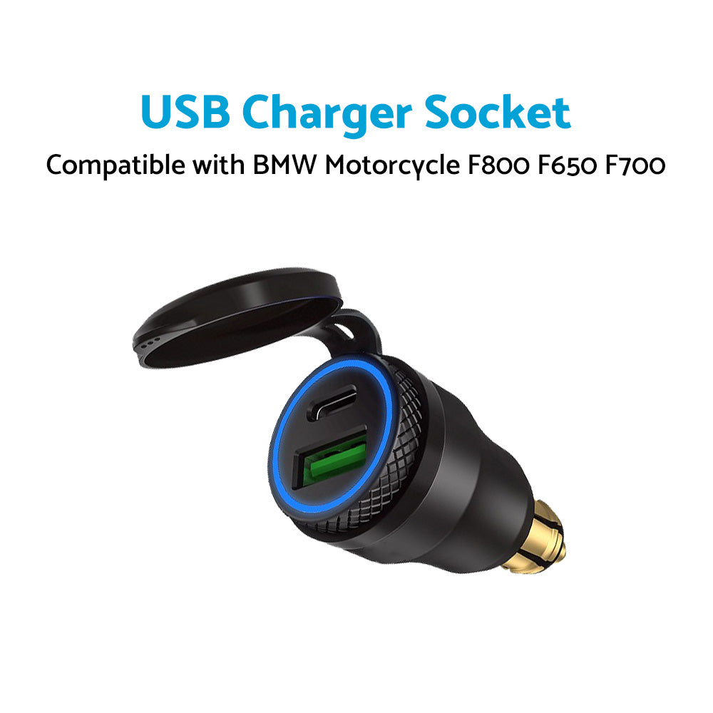 Dual USB Charger Hella DIN Type C Plug Socket Suitable For BMW Motorcycles / Ducati Motorcycles