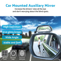 {{ Pair Car Side Blind Spot Mirror Adjust Wide Angle Rear View HD Auxiliary Parking }} - Buy Car Parts Online at {{ Kaka Auto Parts }}.