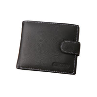 Mens Wallet Black Bi Fold with Top Layer Cowhide Leather Card Slots Coin Pocket