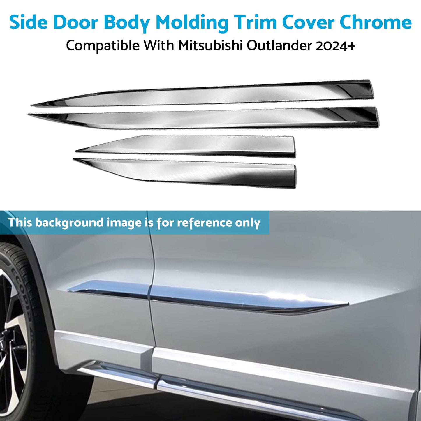 {{ Side Door Body Molding Trim Cover Chrome Suitable For Mitsubishi Outlander 2024+ }} - Buy Car Parts Online at {{ Kaka Auto Parts }}.