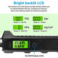 {{ 30 PSI Tire Pressure Guage Digital Car Bike Truck Air Meter Tester Tyre Gauge }} - Buy Car Parts Online at {{ Kaka Auto Parts }}.