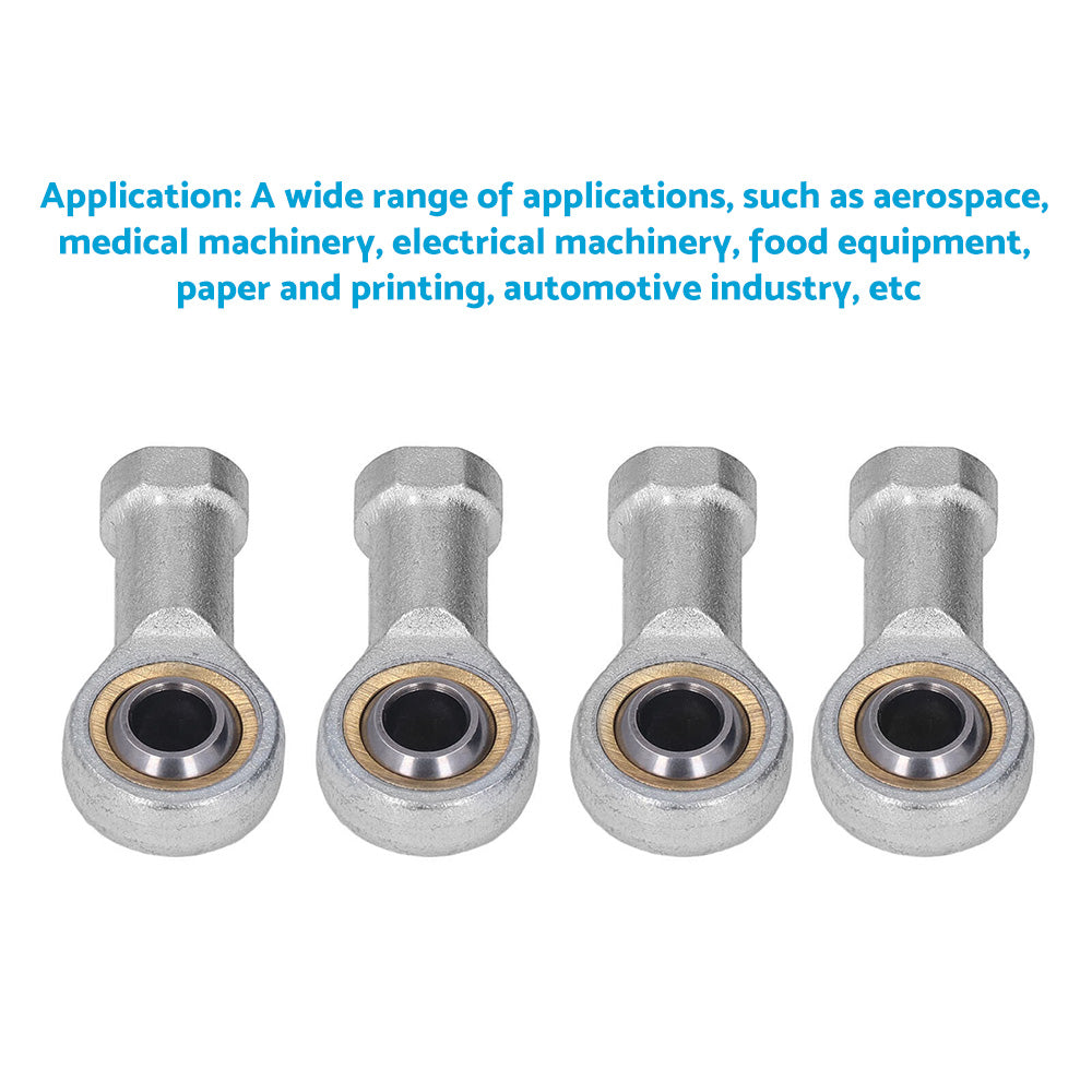 10x Zinc 6mm Female Spherical Plain Rose Joint Bearings Suitable For Left-Hand Threaded Applications