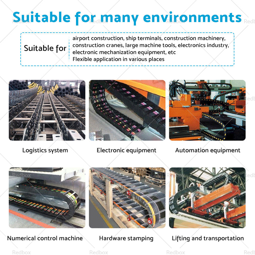 {{ 10mmX20mm 1Meter Drag Chain Cable Carrier Open Type with End Connectors Plastic }} - Buy Car Parts Online at {{ Kaka Auto Parts }}.