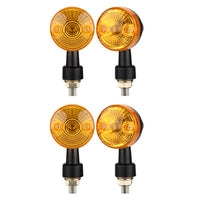 4x Classic Motorcycle Front & Rear Indicators Turn Signal Lights Amber Universal