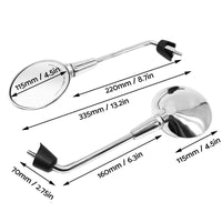 Left & Right Rearview Mirror Chrome Suitable For Vespa Primavera 50/125/150