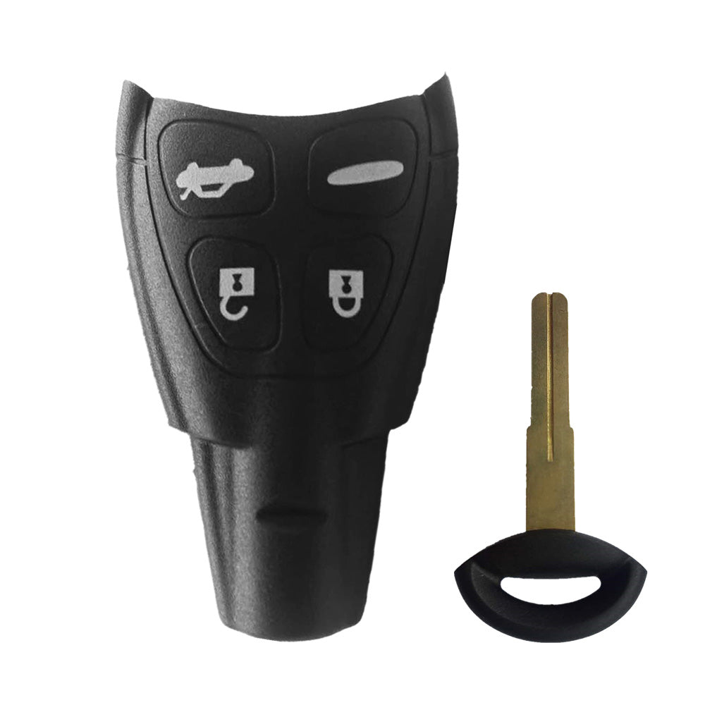4-Button Remote Key Shell Case Suitable For SAAB 9-3 / 9-5 With Or Without Blade