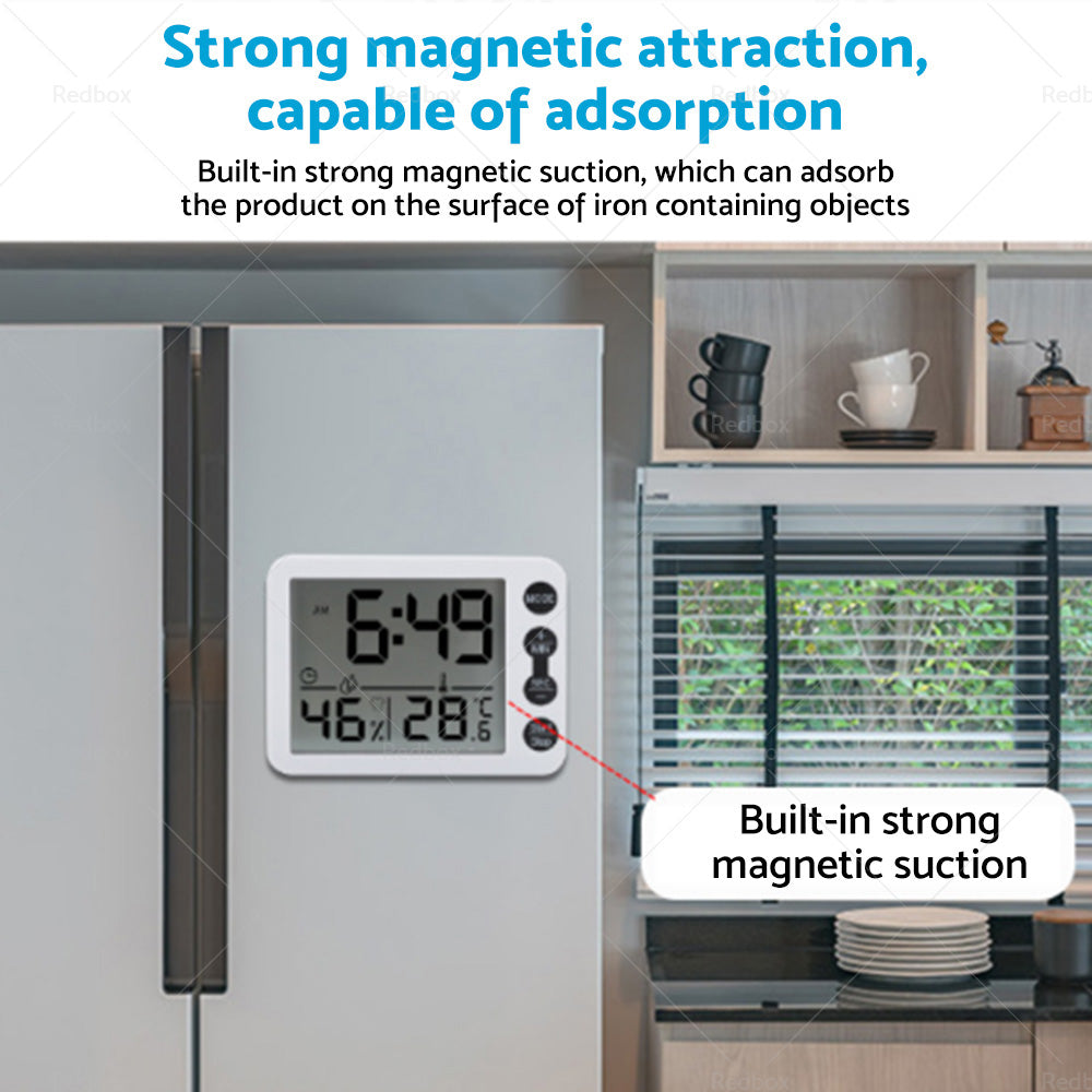 {{ Small Mini Digital Clock Temperature 鈩 Alarm Travel LCD LED Battery Black White }} - Buy Car Parts Online at {{ Kaka Auto Parts }}.