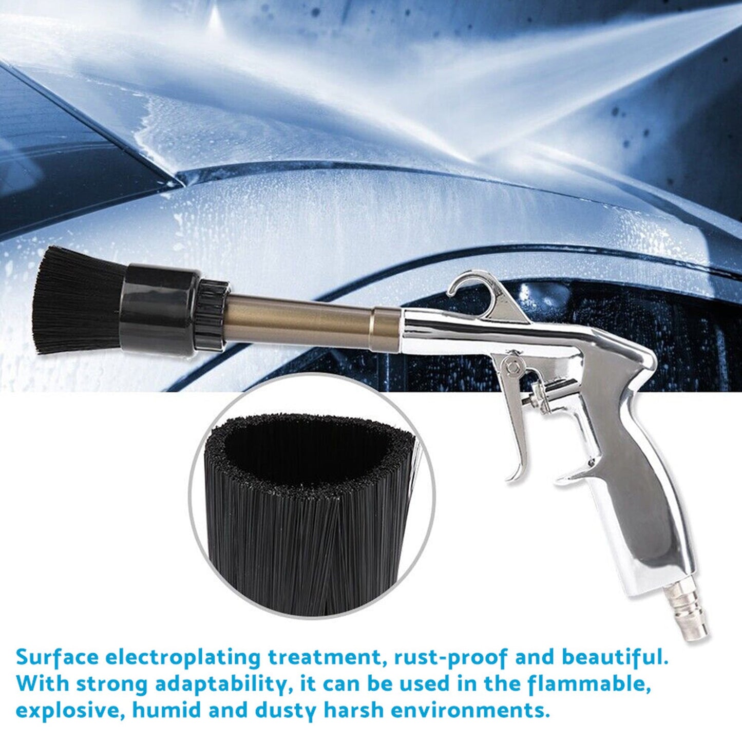 Car Cleaning Gun Aluminum Alloy Ergonomic Handle Rust-Proof Durable 0.8 MPa