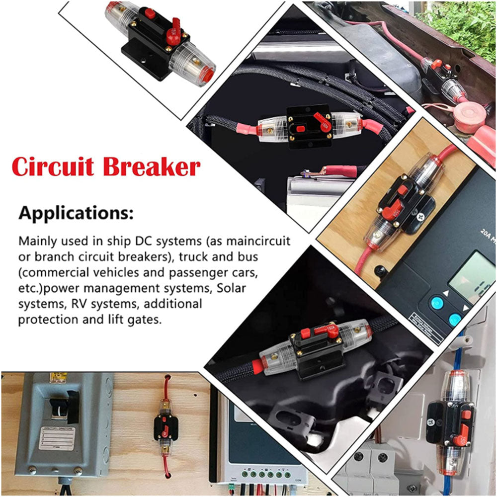 {{ 2 PCS AMP Circuit Breaker Dual Battery IP67 Waterproof 12V 24V Fuse Manual Reset }} - Buy Car Parts Online at {{ Kaka Auto Parts }}.