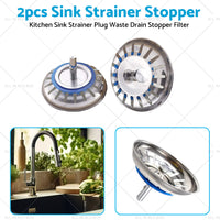 {{ 2PCS Kitchen Sink Strainer Plug Waste Drain Stopper Filter Stainless Steel }} - Buy Car Parts Online at {{ Kaka Auto Parts }}.