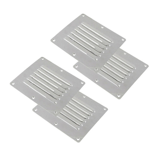 4x Stainless Steel Rectangular Air Vent Suitable For Caravan, Boat, Wall & Home