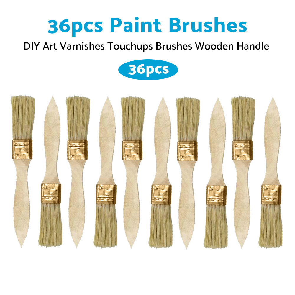36PCS 1inch Chip Paint Brush DIY Art Varnishes Touchups Brushes Wooden Handle 1inch