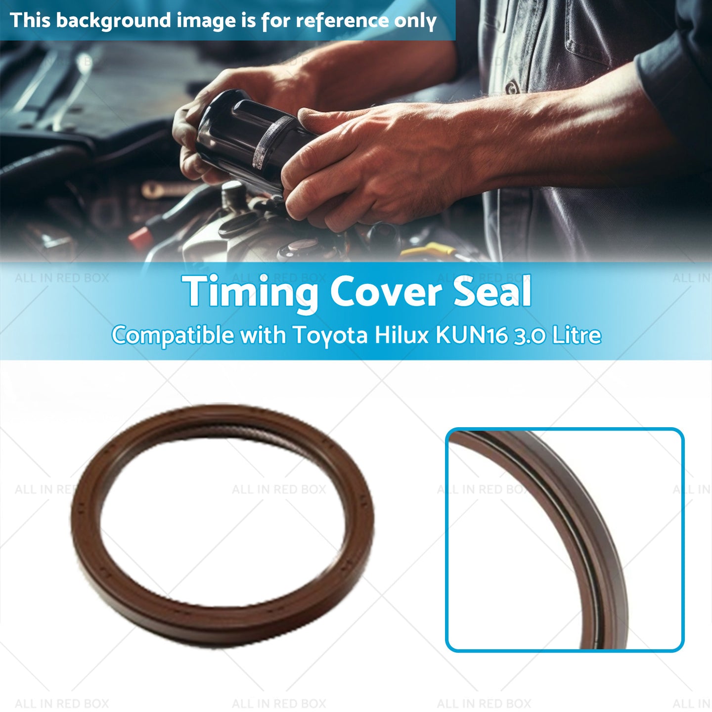 {{ KUN16-1KDFTV Timing Cover Seal Suitable for Toyota Hilux KUN16 3. 0 Litre 05-15 }} - Buy Car Parts Online at {{ Kaka Auto Parts }}.