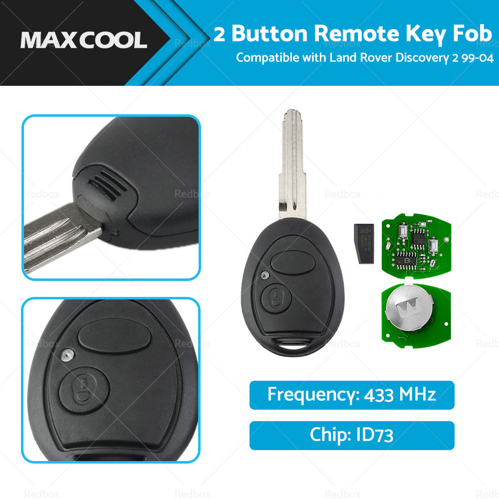 {{ 2 Button Remote Key Fob 433MHz ID73 Suitable For Land Rover Discovery 2 99-04 }} - Buy Car Parts Online at {{ Kaka Auto Parts }}.