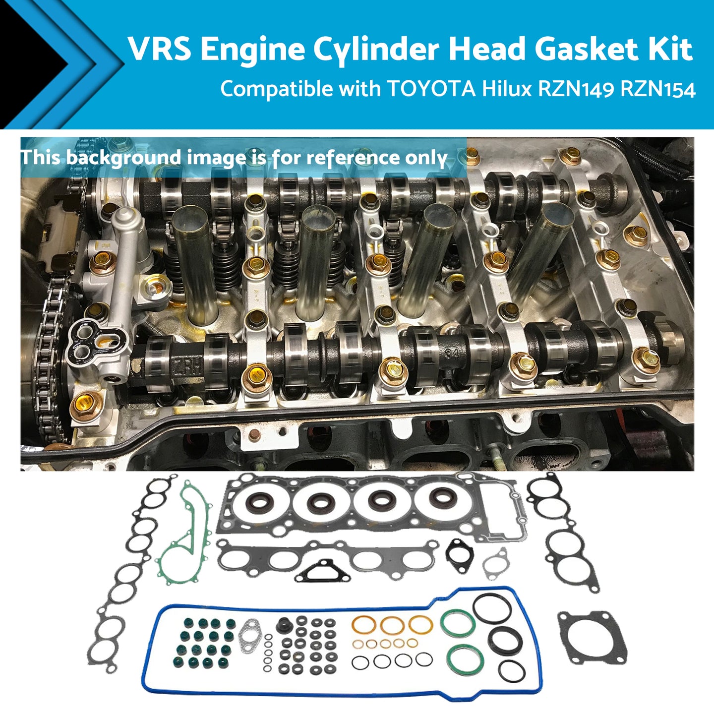 {{ VRS Cylinder Head Gasket Set Kit Suitable for Hilux RZN149 RZN154 97-05 3RZ-FE }} - Buy Car Parts Online at {{ Kaka Auto Parts }}.